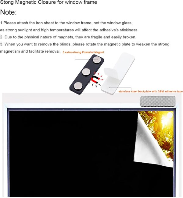 16 Pack Magnetic Curtain Closure for Blackout Blind Accessory, Window Blinds, Name Badge Holders with Adhesive, Curtain Magnet with Super Strong Magnets for Blackout Curtains - Image 4