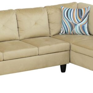 LostCat 97" W Sectional Sofa with Storage Ottoman, Modular Sectional Sofa, Flannel Modular Couch with Chaise, L Shaped Sofas & Couches U Shaped Sectional Couches for Living Room Furniture Sets, Brown