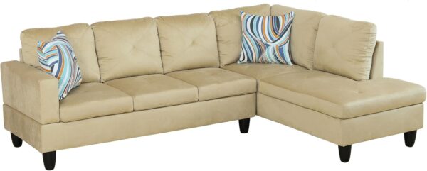 LostCat 97" W Sectional Sofa with Storage Ottoman, Modular Sectional Sofa, Flannel Modular Couch with Chaise, L Shaped Sofas & Couches U Shaped Sectional Couches for Living Room Furniture Sets, Brown