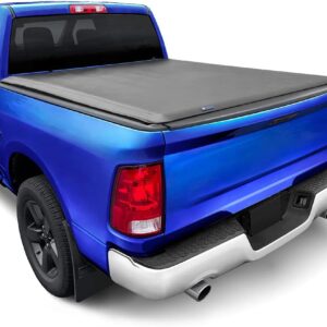 Tyger Auto T1 Soft Roll-up Truck Bed Tonneau Cover Compatible with 2009-2018 Dodge Ram 1500; 2010-2024 2500 3500; 2019-2023 Classic | 6'4" (76") Bed | TG-BC1D9014, Black