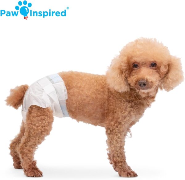 Paw Inspired 32ct Disposable Dog Diapers | Female Dog Diapers Ultra Protection | Diapers for Dogs in Heat, Excitable Urination, or Incontinence (Small) - Image 4