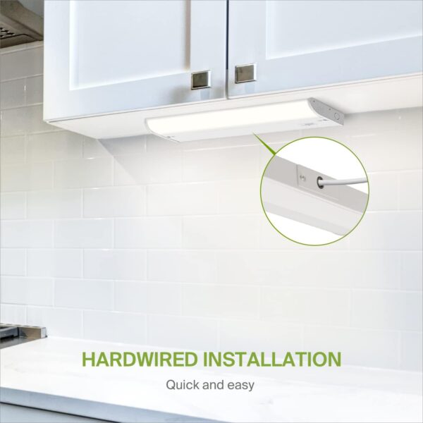 ASD LED Under Cabinet Lighting, 12 inch 5W 325 LM, Dimmable Hardwired Under Cabinet Lights for Kitchen, 3000K Soft/4000K Cool/5000K Daylight, Under Counter Light Fixtures, ETL Energy Star White Finish - Image 7