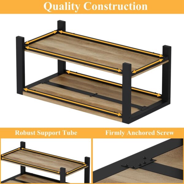 BON AUGURE Industrial Coffee Table, Wood Metal Coffee Tables for Living Room, Farmhouse Rectangle Center Tables, Modern Living Room Table (Vintage Oak, 43 Inch) - Image 4