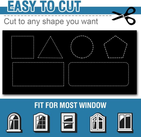 H.VERSAILTEX Portable Blackout Curtains for Bedroom 160" x 67", 100% Blackout Blind Curtain for Window No Drill Blackout Roller Shades with Thermal Insulated for Living Room Cut to Any Size, Black - Image 6