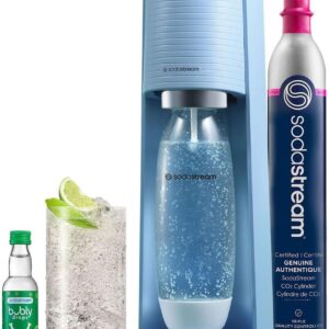 SodaStream Terra Sparkling Water Maker (Misty Blue) with CO2, DWS Bottle and Bubly Drop