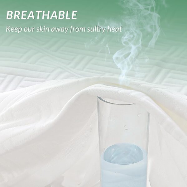 Coriwell King Size Waterproof Mattress Protector - Rayon from Bamboo Mattress Cover Washable - 3D Air Fabric Ultra Soft Breathable Cooling Noiseless Bed Mattress Pad with Deep Pocket Up to 18'' - Image 5