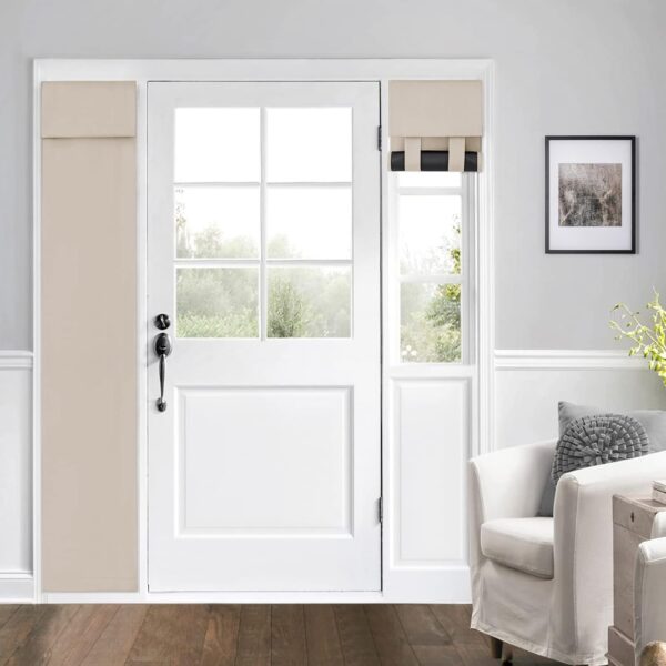 100% Blackout Side Door Curtains for Door Window, Room Darkening Solid Color Door Window Covering for Glass Door, Full Blackout Drapes for French Door (12W x 69L Inch,Darkgray,1 Panel)