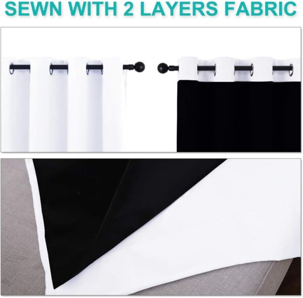 NICETOWN Full Shading Curtains for Patio Door, Super Heavy-Duty Thermal Backing Sliding Glass Door Drape, Privacy Assured Window Treatment(1 Panel, 100 inches W x 84 inches L, Pure White) - Image 4