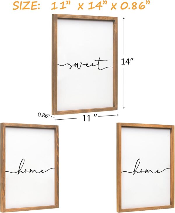 Heiple Set of 3 Framed Farmhouse Home Sweet Home Sign 11"x14" Above Bed Wall Decor for Bedroom Decor and Living Room Wall Art Wood Signs (Brown, 11''x14) - Image 6