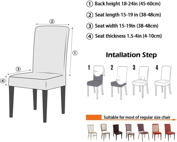MCALK Geometric Red Chair Covers Set of 4 and Table Runner,Stretch Red Chair Slipcovers for Kitchen,Washable Removable Chair Protector Modern Chair Covers for Dining Room - Image 3