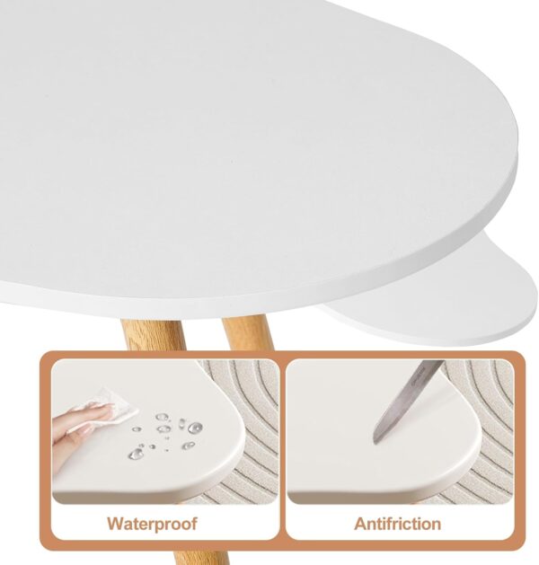 Small Coffee Table, Modern Coffee Table Small White Coffee Tables, Living Room Center Minimalist Display Coffee Table with Cloud Shape, 39.4" x19.7 x16.1 Irregular Coffee Table White - Image 2