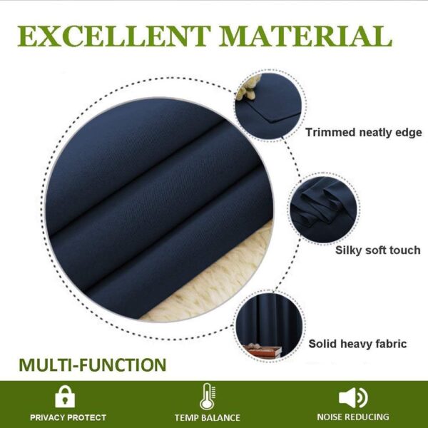 NICETOWN Blackout Roman Tie-up Shades - Bathroom/Farmhouse/Kitchen Curtain Thermal Insulated Window Blinds and Shades Curtain for Home (Navy, Grommet Top Panel, 46" W x 63" L) - Image 7