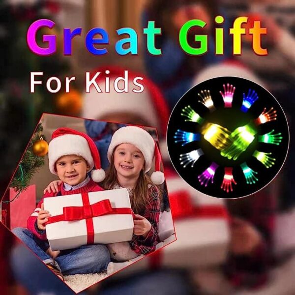 LED Gloves 12 Colors Girls Boys Toys Age 3-8 Years Old Light Up Gloves for Kids Teens Cool Fun Gifts Toys for Halloween Christmas Valentines Easter Birthday Parties (1 Pair S) - Image 5