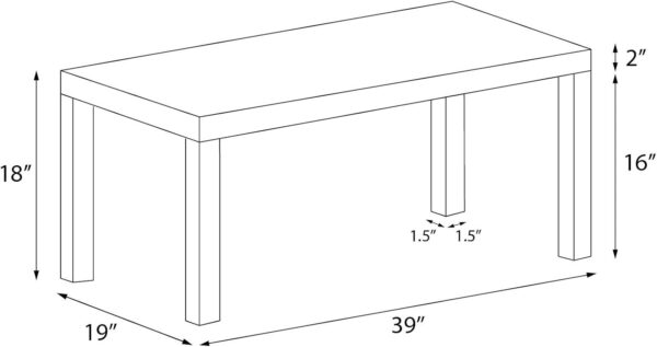 DHP Parsons Modern Coffee Table, White - Image 7