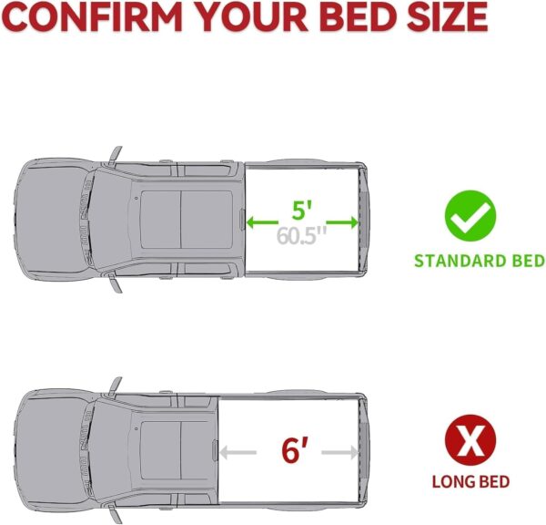 YITAMOTOR FRP Hard Tri Fold Truck Bed Tonneau Cover Fits for Toyota Tacoma 2024 5 ft Bed (Excl. Trail Edition) - Image 2
