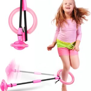 Skip Ball, Portable Foldable Colorful Flash Wheel Swing Ball, Kids Toys for Girls & Boys for Skip It, Sports Fitness Toys for Kids & Adults. Gifts for Mom Women & Girls Toys Age 5-10 Years