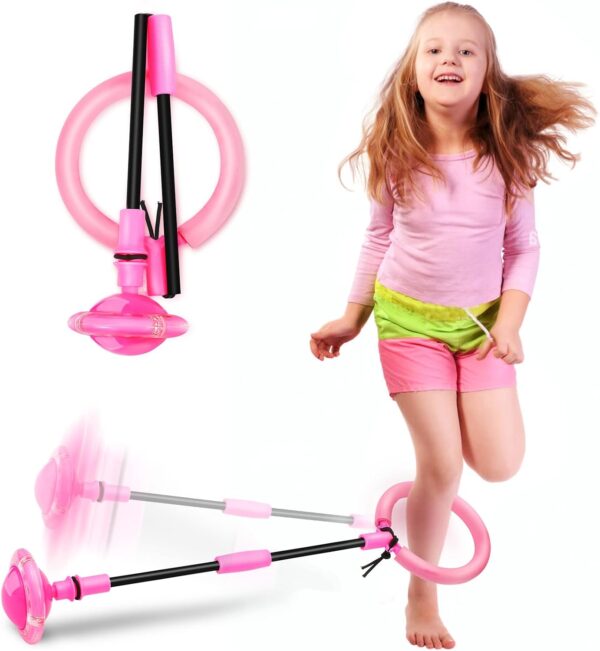 Skip Ball, Portable Foldable Colorful Flash Wheel Swing Ball, Kids Toys for Girls & Boys for Skip It, Sports Fitness Toys for Kids & Adults. Gifts for Mom Women & Girls Toys Age 5-10 Years