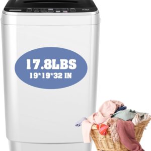 Nictemaw Portable Washing Machine, 17.8Lbs Capacity Full-Automatic Portable Washer, 2.4Cu.ft Washer and Dryer Combo with Drain Pump, 10 Programs 8 Water Levels Compact Laundry Washer for Apartment RV