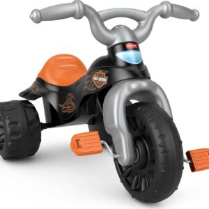Fisher-Price Harley-Davidson Toddler Tricycle Tough Trike Toy Bike with Handlebar Grips & Storage for Preschool Kids Ages 2+ Years​ (Amazon Exclusive)