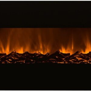 Northwest 50-Inch Wall-Mounted Electric Fireplace - Fireplace Insert with LED Flames, Bottom Vents, Adjustable Heat Settings, and Remote (Black)
