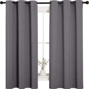 NICETOWN Thermal Insulated Grommet Blackout Curtains for Bedroom (2 Panels, W42 x L63 -Inch, Grey)