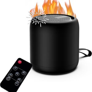 Fireplace Crackler Sound Box for Electric Fireplace with Remote Control, 2 in 1 Realistic Rechargeable Fire Crackling Sound Machine for Gas Fireplace, Fire Crackler Sound System, Fire Noise (Black)