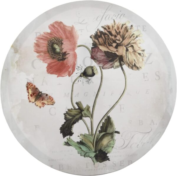PRINZ Antique Blooms 19.75" x 19.75" Flower Canvas Wall Art, Round Floral Wall Decor for Bedroom, Bathroom, Living Room Multicolor