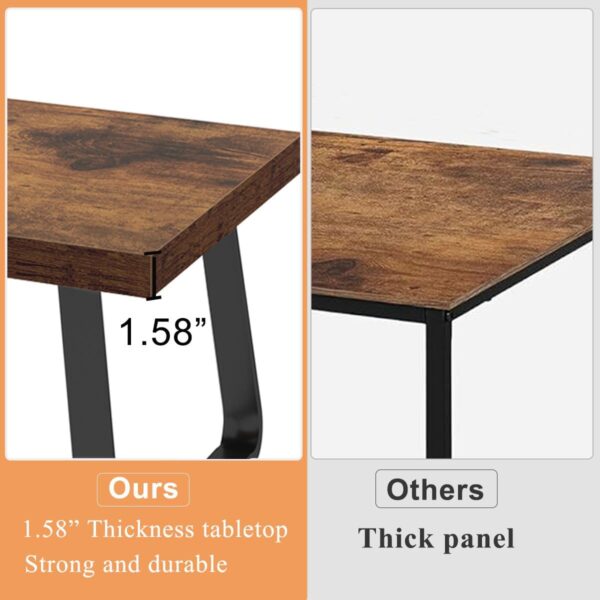 HSH Rustic Coffee Table, Industrial Wood and Metal Center Table, Farmhouse Minimalist Oak Coffee Table for Living Room, Modern Rectangular Wooden Tea&Coffee Table for Bedroom Home, Rustic Brown, 39 In - Image 4