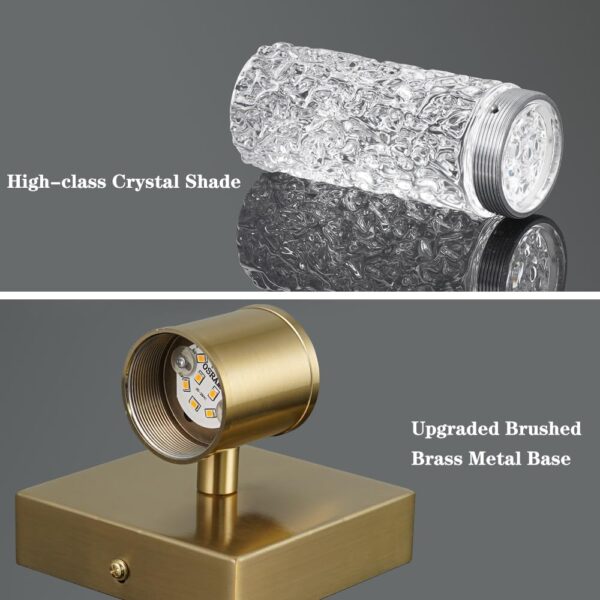 Gold Bathroom Light Fixture, Modern Gold Vanity Light for Bathroom, Crystal 6 Light Bathroom Light Fixtures Over Mirror, 27w LED Bathroom Wall Sconce 3000K Warm White - Image 5