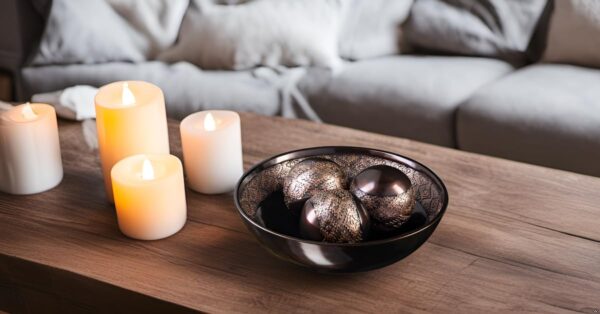 Home Decor Decorative Bowl with Orbs Set - Centerpiece Table Decorations - Coffee Table Decor - Home Decorations for Living Room Decor, Table Centerpieces for Dining Room Table (Dublin Brown) - Image 4