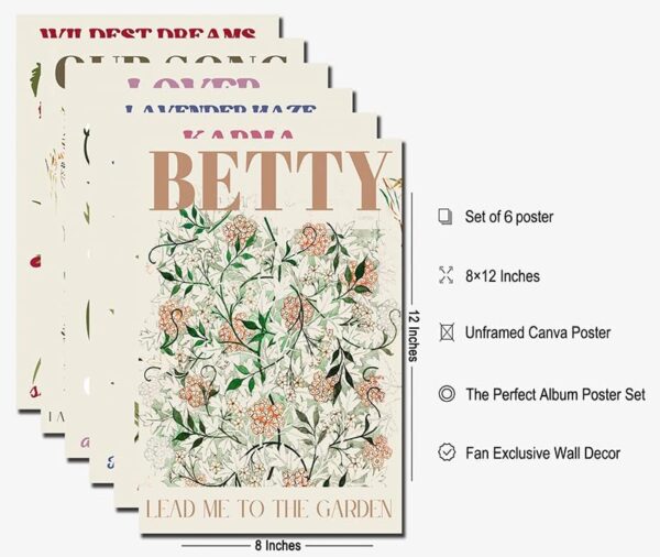 NATJUN Stunning Flower Poster Canvas Set - 6 Piece Frameless Artwork for Home Decor - Vibrant Floral Prints (Unframed: 08×12) Poster - Image 2
