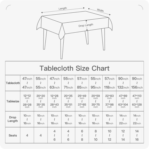 BALCONY & FALCON Rectangle Tablecloth Washable Wrinkle Resistant and Water Proof Table Cloth Decorative Linen Fabric Tablecloths for Dining Parties Kitchen Wedding and Outdoor Use (Beige, 55x70) - Image 7
