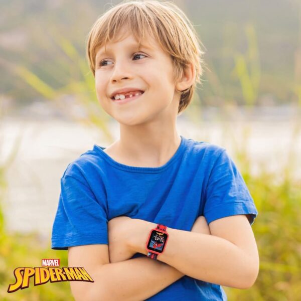 Accutime Marvel Spider-Man Red Educational Touchscreen Smart Watch Toy for Boys, Girls, Toddlers - Selfie Cam, Learning Games, Alarm, Calculator, Pedometer, and More (Model: SPD4588AZ) - Image 4