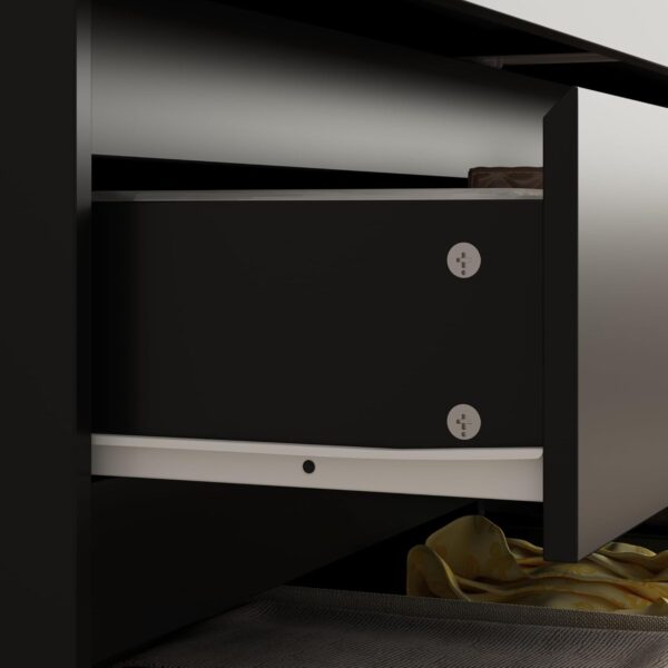 Dresser with 12 Handleless Drawers, 63" Large Chest of Drawers with Slide Rails, Modern Wooden Double Dresser for Bedroom Living Room, Black - Image 5