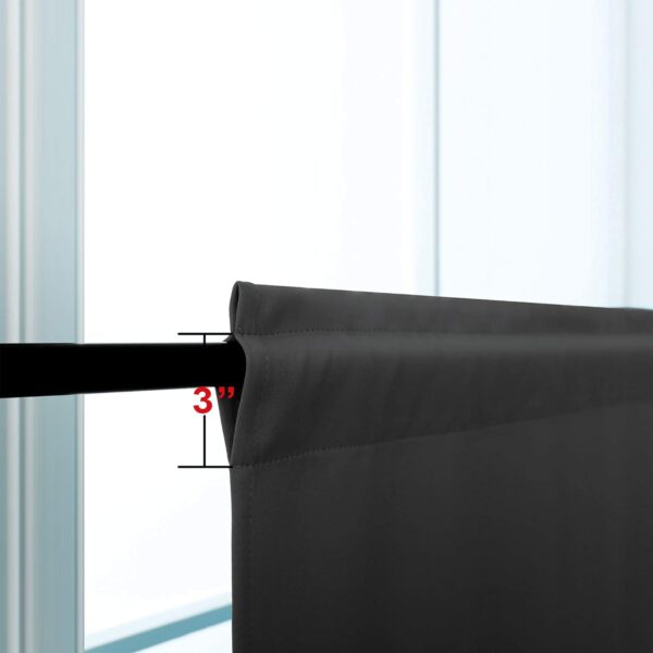 KOUFALL Basement Window Curtains,18 Inch Length Small Blackout Mini Blinds for Transom Windows Well Covers Cafe,Charcoal Dark Grey - Image 6