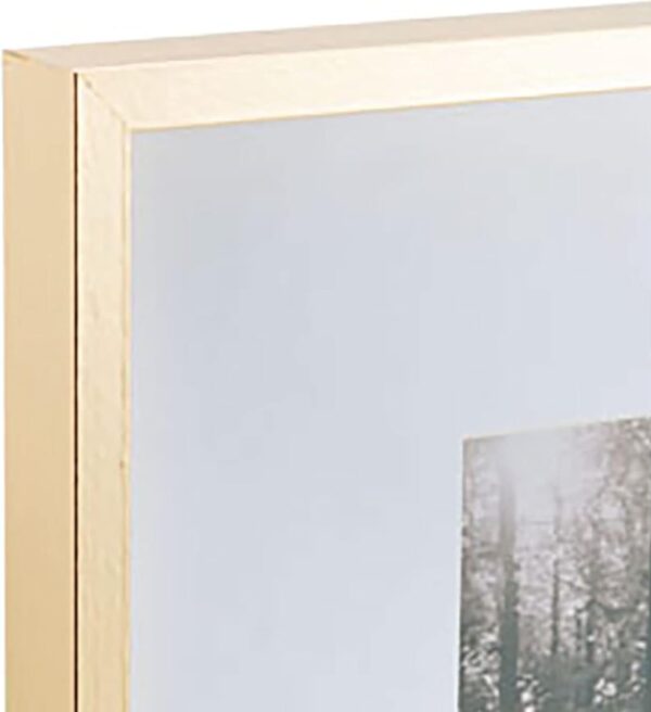 Mikasa 16x16 in. Gallery Frame for 15x15 in. Photo with 2 mm Beveled Mat, Vertical or Horizontal Display, Gold - Image 3