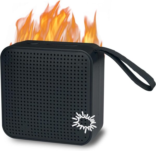 Fireplace Crackler Sound Box for Electric Fireplace, 2 in 1 Realistic Rechargeable Fire Crackling Sound Machine for Gas Fireplace, Fire Crackler Sound System, 3H Timer, Fire Noise (Black)