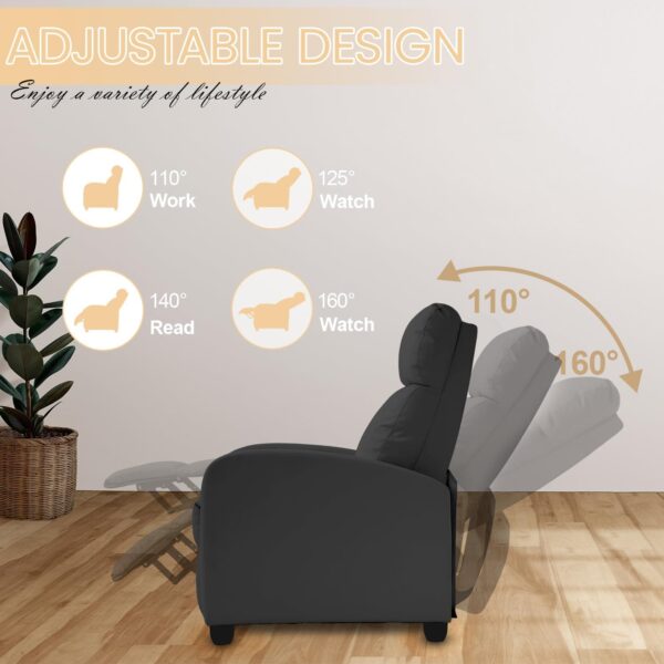 Recliner Chair Breathable Padded PU Leather Massage Single Sofa Recliners for Small Recliner Chair with Footrest Home Theater Seating for Bedroom Living Room,Beige - Image 7