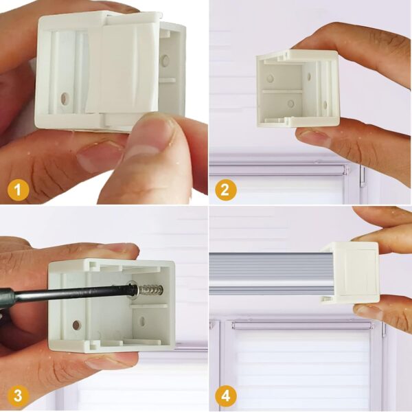 6 Pack 1 Inch Blind Brackets Vertical Blind Brackets Plastic Window Blinds Headrail Brackets White Profile Box Vertical Blind Mounting Bracket Curtain Rod Brackets Curtain Brackets for Vertical Blinds - Image 6