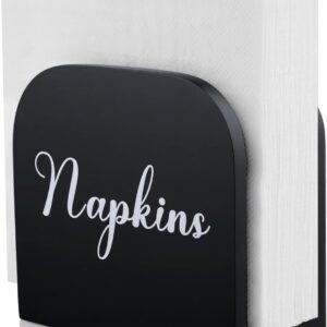 Black Napkin Holder for Table - ALELION Wooden Napkin Holders for Kitchen - Black Kitchen Decor and Accessories for Dining Room Table Decor - Wood Napkin Dispenser