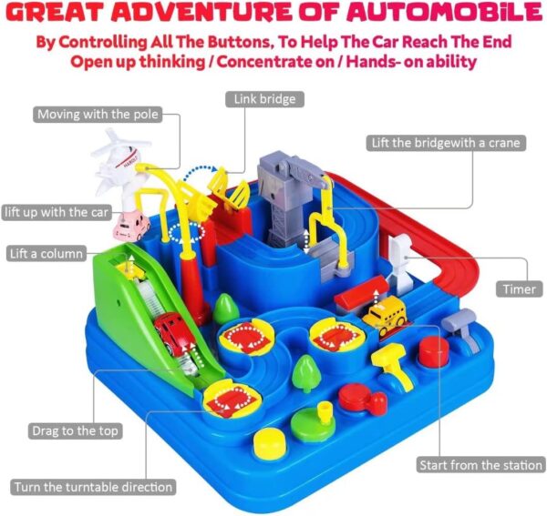 YEZI Car Adventure Toys, City Rescue Preschool Educational Toy Vehicle, Parent-Child Interactive Racing Kids Toy, Puzzle Car Race Tracks Parking Playsets for 3 4 5 6 7 8 Year Old Toddlers Boys Girls - Image 3