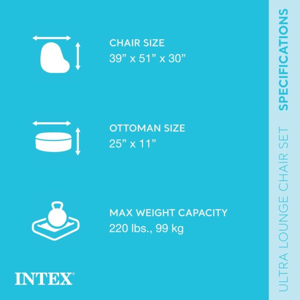 Intex Inflatable Ultra Lounge with Ottoman - Image 4