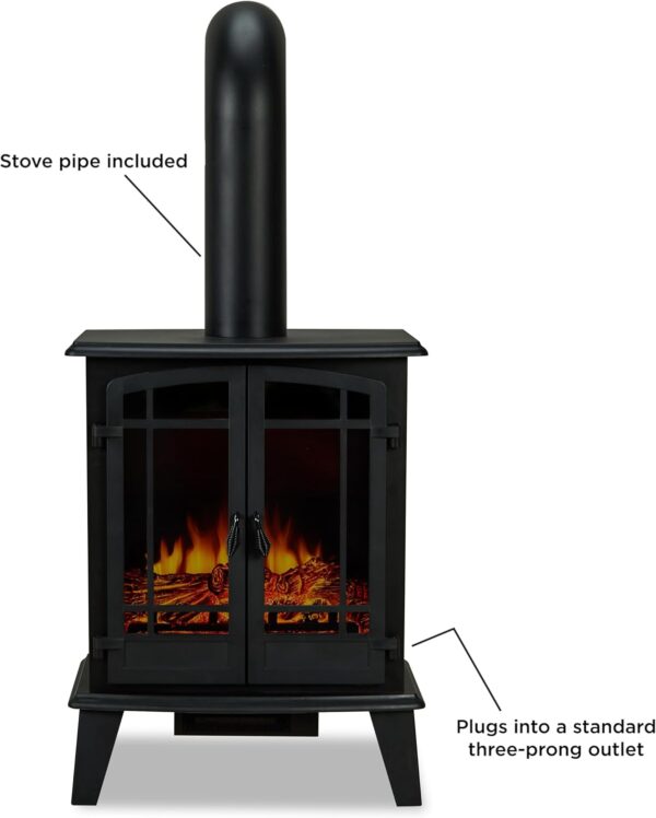 Real Flame Foster Stove Electric Fireplace - Freestanding with Adjustable Thermostat, Auto Shut-Off - Image 4