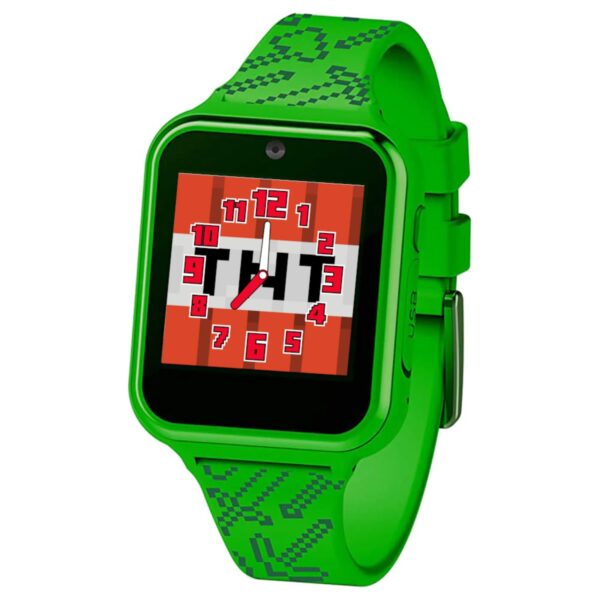 Accutime Microsoft Minecraft Green Educational Learning Touchscreen Smart Watch Toy for Boys, Girls, Toddlers - Selfie Cam, Learning Games, Alarm, Calculator, Step Tracker & more! (Model: MIN4045AZ) - Image 3
