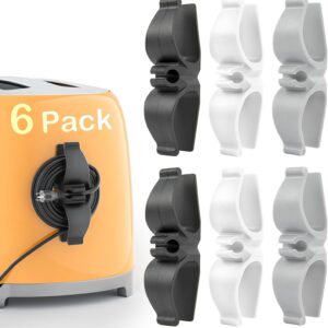 Cord Organizer for Kitchen Appliances-6 Pack, Appliance Cord Organizer stick on, Small Kitchen Appliances Cord keeper, Adhesive Cord Holder, Cord Winder for Pressure Cooker, Stand Mixer…