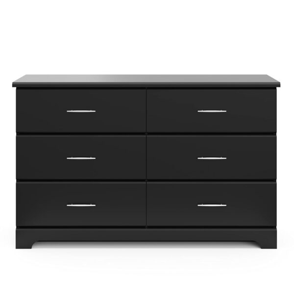 Storkcraft Brookside 6 Drawer Double Dresser (Black) – GREENGUARD Gold Certified, For Nursery, Kids Organizer, Chest of Drawers - Image 5