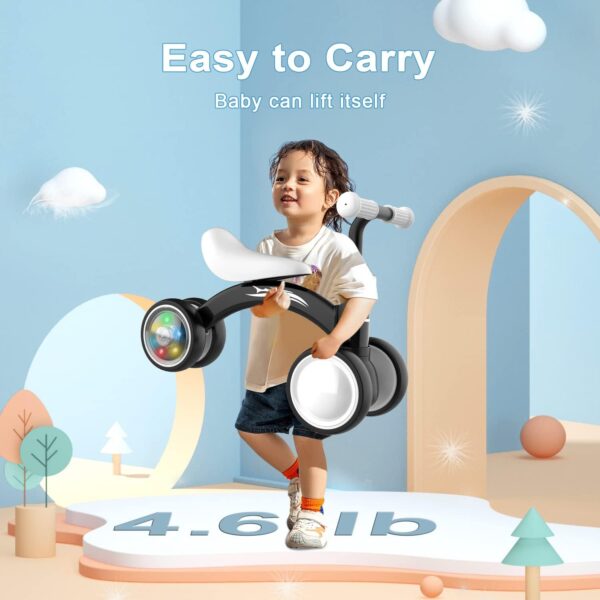 Colorful Lighting Baby Balance Bike Toys for 1 Year Old Boy Gifts, 10-36 Month Toddler Balance Bike, No Pedal 4 Silence Wheels&Soft Seat First Riding on Toys, One Year Old Boy Birthday Gifts. - Image 7