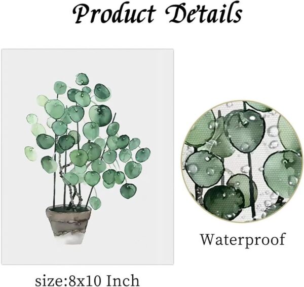 Jiovbiol Minimalist Green Wall Art Prints Set of 6，Boho Greenery Botanical Wall Decor，Leaves Paintings For Wall,Green Plant Posters Collage Set for Living Room(Unframed 8x10in) - Image 4