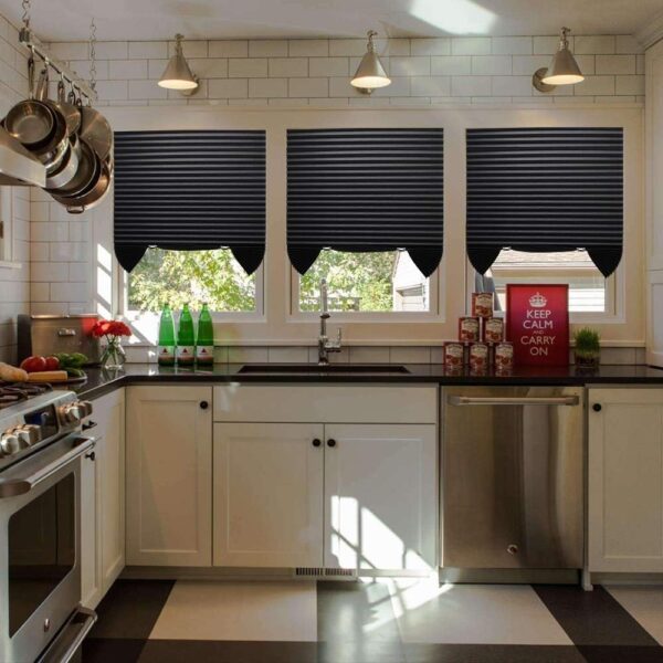 LUCKUP 2 Pack Cordless Light Filtering Pleated Fabric Shade,Easy to Cut and Install, with 4 Clips (36"x72"- 2 Pack, Black) - Image 5