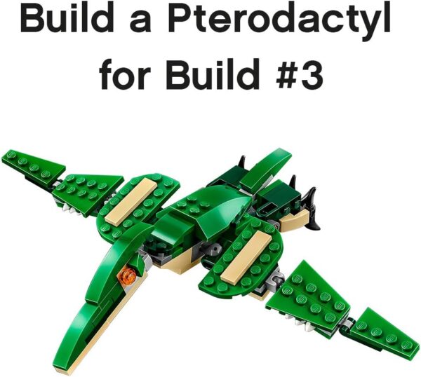 LEGO Creator 3 in 1 Mighty Dinosaur Toy, Transforms from T. rex to Triceratops to Pterodactyl Dinosaur Figures, Great Gift for 7-12 Year Old Boys & Girls, 31058 - Image 6